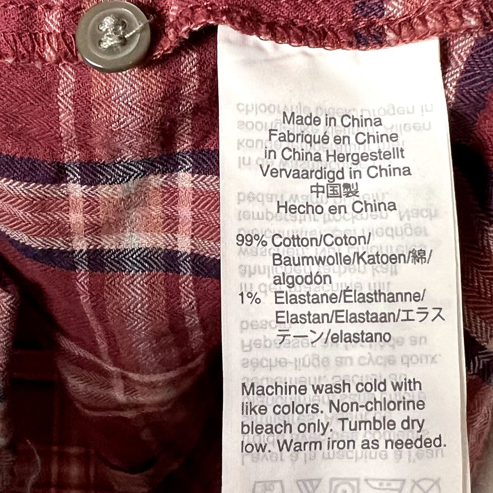 Madewell Sz S Long Sleeve V-Neck Button Down Shirt Stratfield Plaid K5787 - Picture 7 of 10